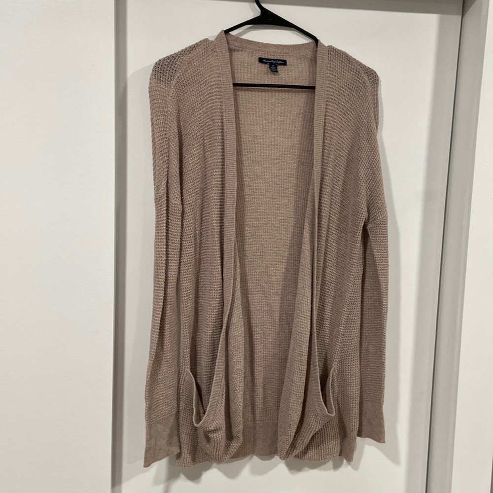 A light pink/gray cardigan. size S. From American Eagle.